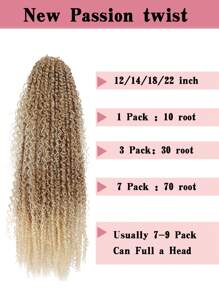 Boho針織情調扭結毛預捲，12/14/18/22英寸女神情調針織毛與卷曲設計前置扭結波西米亞編織 - 亞麻金 - 查看 4