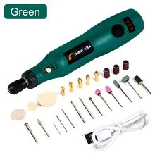 TUNGFULL 1入組迷你電動鑽筆鑽頭附件工具，USB充電式無線鑽套組合，便攜迷你無線雕刻筆