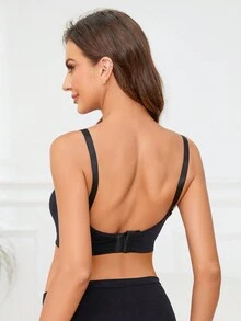 Set de 5 sujetadores de maternidad y lactancia, con escote en V sexy y cierre delantero, con almohadillas desmontables y diseño de doble gancho, de tela de nailon suave y sin costuras, con cobertura completa y antidescolgamiento, aptos para dormir, embarazo, posparto, todo el año y Navidad - Multicolor - Ver 4