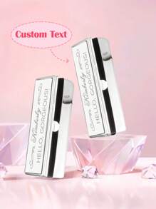 1pc Custom Lipstick Case With Photo Or Text, Custom Lip Balm Case, Personalized Lipstick Holder, Custom Lipstick Case With Mirror, Personalized Engraved Lipstick Holder Gift For Bride, Anniversary Gift, Valentine Gift, Birthday Gift, Wedding Gift, Mother's Day Gift, Best Friend Gift, Gift For Mom, Gift For Girlfriend, Gift For Her, Gift For Wife - Style 4 - View 2