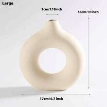 1 件白色陶瓷白色花瓶用于装饰，现代家居装饰花瓶，波西米亚风花瓶用于装饰，圆形花瓶，圆形花瓶，甜甜圈花瓶，装饰花瓶适用于婚礼晚宴桌派对客厅办公室卧室室内装饰，家居装饰，花瓶，中心装饰，桌面装饰 - 黃色 - 查看 11