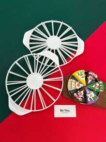 1入組蛋糕分裝標尺，切片器圓形等份標尺分裝，白色蛋糕切片器可均勻切片，切圓蛋糕、餡餅切片及圓形切片裝置，芝士蛋糕切片器，烘焙工具