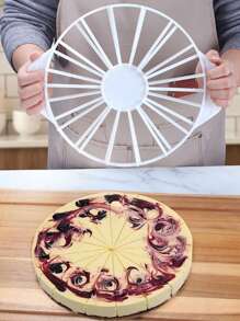 1入組蛋糕分裝標尺，切片器圓形等份標尺分裝，白色蛋糕切片器可均勻切片，切圓蛋糕、餡餅切片及圓形切片裝置，芝士蛋糕切片器，烘焙工具