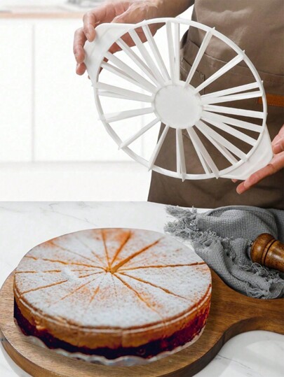 1pc Cake Portion Marker,Slicer Cutter Round Equal Portion Marker Divider Baking Tool White Cake Slicer For Even Slices,Slices Round Cake Slice & Pie Slicer Marker Pie Cutters Cake Divider Cheesecake Cutter Baking Tool