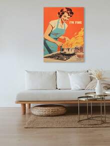 1入組，無框帆布壁畫廚房海報強大的女人繪畫美學家居裝飾，朋友禮品壁畫裝飾，適用於客廳、臥室、辦公室、酒吧牆壁裝飾 - 彩色 - 查看 6