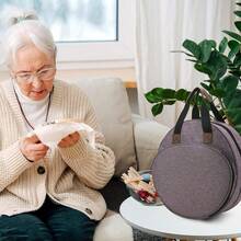 Bolso grande y multifuncional para guardar suministros de bordado, con gran capacidad de almacenamiento para proyectos de bordado - Círculo Púrpura - Ver 6