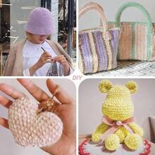 6球/包(50g*6=300g) 100%聚酯柔軟莎麻線適用於編織和針織，線長：480m(80m*6，87碼*6) - 彩色 - 查看 6