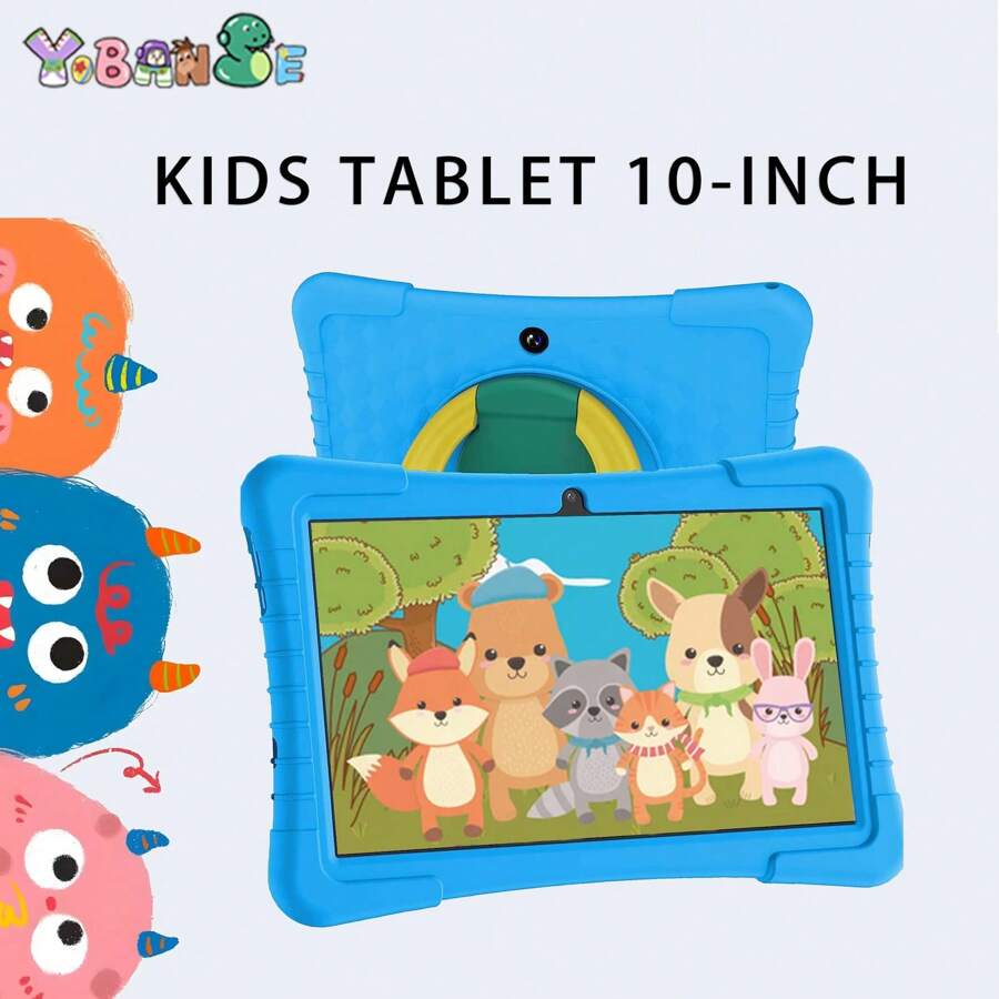 Kids Tablet, 10 Inch Tablet For Kids Android 12 Tablet 2GB 64GB Toddler Tablet APP Preinstalled & Parent Control Children Tablet With WiFi, 8000mAh Battery, Dual Camera(Blue) - Blue - View 1