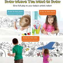 118吋/354吋/472吋塗鴉卷軸，DIY繪畫和著色，開發想像力藝術工具，適合聖誕節、感恩節、返校禮物（隨機樣式設計，不含顏色或筆）學校、學生、文具、學用品 - 彩色 - 查看 7