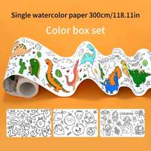118吋/354吋/472吋塗鴉卷軸，DIY繪畫和著色，開發想像力藝術工具，適合聖誕節、感恩節、返校禮物（隨機樣式設計，不含顏色或筆）學校、學生、文具、學用品 - 彩色 - 查看 3