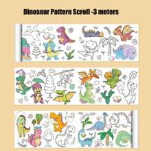 118吋/354吋/472吋塗鴉卷軸，DIY繪畫和著色，開發想像力藝術工具，適合聖誕節、感恩節、返校禮物（隨機樣式設計，不含顏色或筆）學校、學生、文具、學用品 - 彩色 - 查看 5