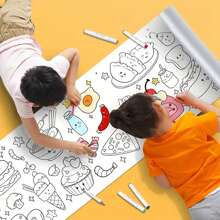 118吋/354吋/472吋塗鴉卷軸，DIY繪畫和著色，開發想像力藝術工具，適合聖誕節、感恩節、返校禮物（隨機樣式設計，不含顏色或筆）學校、學生、文具、學用品 - 彩色 - 查看 8