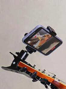 1pc Electric Guitar Mobile Phone Stand Mobile Phone Guitar Stand, Thumb Piano Mobile Phone Stand,Piano,Guitar Stand,Guitar Accessories,Custom Guitar Pick,Electric Guitars,Pianos,Guitar,Piano,Guitar Accessories - Black - View 4