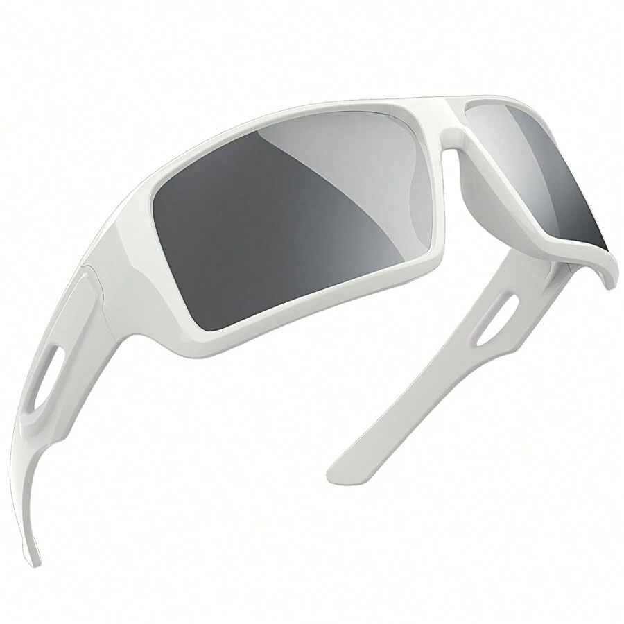 MAXJULI Polarized Wrap Around Sports Fashion Glasses For Big Heads Men Women Fishing Driving Stylish Protection Sun Glasses 8232 - A6 Trắng/Bạc - Xem 1
