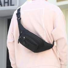 （2个装）大容量腰包 三格纹腰带包 便携式布腰包 纯色简约肚包 时尚胸包 圣诞节 冬季 圣诞礼物 男士腰包 斜挎包 男士笔记本电脑包 时尚休闲 感恩节 秋季 旅行 假日 收纳包 邮差包 单肩包 骑行包 黑色包 旅行必备 假日必备包 夏季 学校 春季 学校用品 - 黑色 - 查看 2