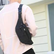 （2个装）大容量腰包 三格纹腰带包 便携式布腰包 纯色简约肚包 时尚胸包 圣诞节 冬季 圣诞礼物 男士腰包 斜挎包 男士笔记本电脑包 时尚休闲 感恩节 秋季 旅行 假日 收纳包 邮差包 单肩包 骑行包 黑色包 旅行必备 假日必备包 夏季 学校 春季 学校用品 - 黑色 - 查看 3