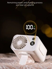 ViSSKO 1入組可充電3600mAh腰掛式迷你風扇DQ230，5檔風速調節。可腰掛或擺放在桌上，配備手電筒方便實用。適合戶外活動攜帶。 - 彩色 - 查看 12