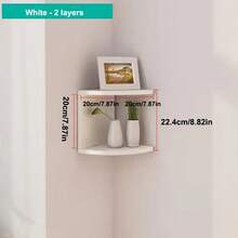 Living Room Corner Shelf, Creative Wall-Mounted Triangular Shelving Unit With 5 Half-Round Compartments For Wall Corner Display - White - View 9