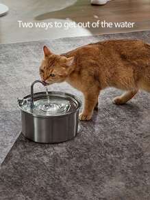 1个3.2升/108盎司/0.85加仑不锈钢大容量宠物饮水器，适用于中小型犬猫，自动饮水，USB供电（不含适配器） - 3.2L - 查看 7