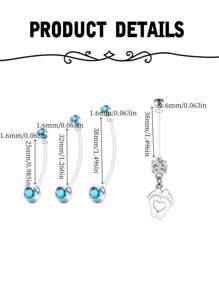 CIZME 3Pcs Plastic Pregnancy Belly Button Rings Long Bar Navel Rings For Maternity Sport Pregnant Women Flexible Clear Belly Piercing Retainer 25mm/32mm/38mmLength Bar - Multicolor - View 2