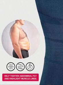 Men's 2 Pcs Compression Shirt Slimming Body Shaper Vest Gym Workout Tank Top Sleeveless Abdomen Shapewear Gynecomastia Compression Shirts, Tummy Control Undershirts - Change In Seconds - Blue - View 3