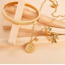 Juego de joyas de acero inoxidable de moda de 3 piezas, exquisito - conjunto de joyería de moda - Ver 1