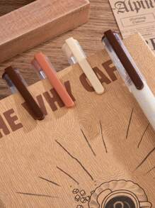 6入組美樂地咖啡色0.5mm圓珠筆墨水套裝，適用於辦公室、學校書寫，墨水顏色為黑色且幹得快