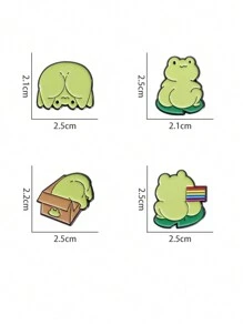 4入組可愛青蛙彩繪徽章設計彩虹旗胸針，動物珠寶禮物，適用於友人 - 綠色 - 查看 8