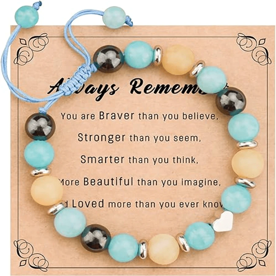 Gifts For Women Inspirational Bracelets For Women Gifts For Her,Sister, Best Friend,Christmas,Birthday Sweet Jewelry Gifts For Women (Always Remember-Yellow Blue) - Black - View 1