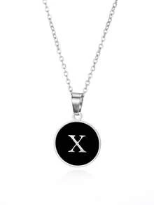 優雅精美的O形鍊環26個字母項鍊吊墜，金色簡約項鍊，適合作為女孩的節日生日禮物，不鏽鋼珠寶