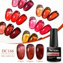 12PCS/Set Translucent Sea Jelly Crystal Gel Amber Color Nail Polish With Sheer Ice Clear Effect - Soak Off UV/LED Gel For DIY Manicure With Gifts Box Nails - Nhiều màu - Xem 10