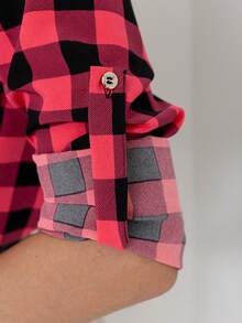 Women Blouses - 玫紅色 - 查看 3