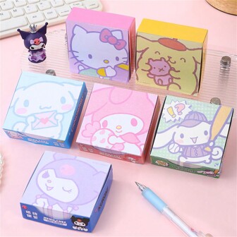 Sanrio 250 piezas de papel de notas con diseños Kawaii de Kurome Melody Cinnamorol, suministros de papelería decorativa para oficina, incluyendo perros de personal, calendario de adviento de Stitch, tamaño jumbo