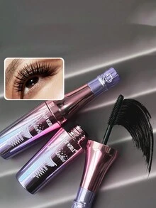 1入便攜式葡萄酒瓶形狀黑色睫毛膏，纖長、增厚、捲翹、不脫妝，自然妝容，持久不脫落，12克 - 黑色 - 查看 3