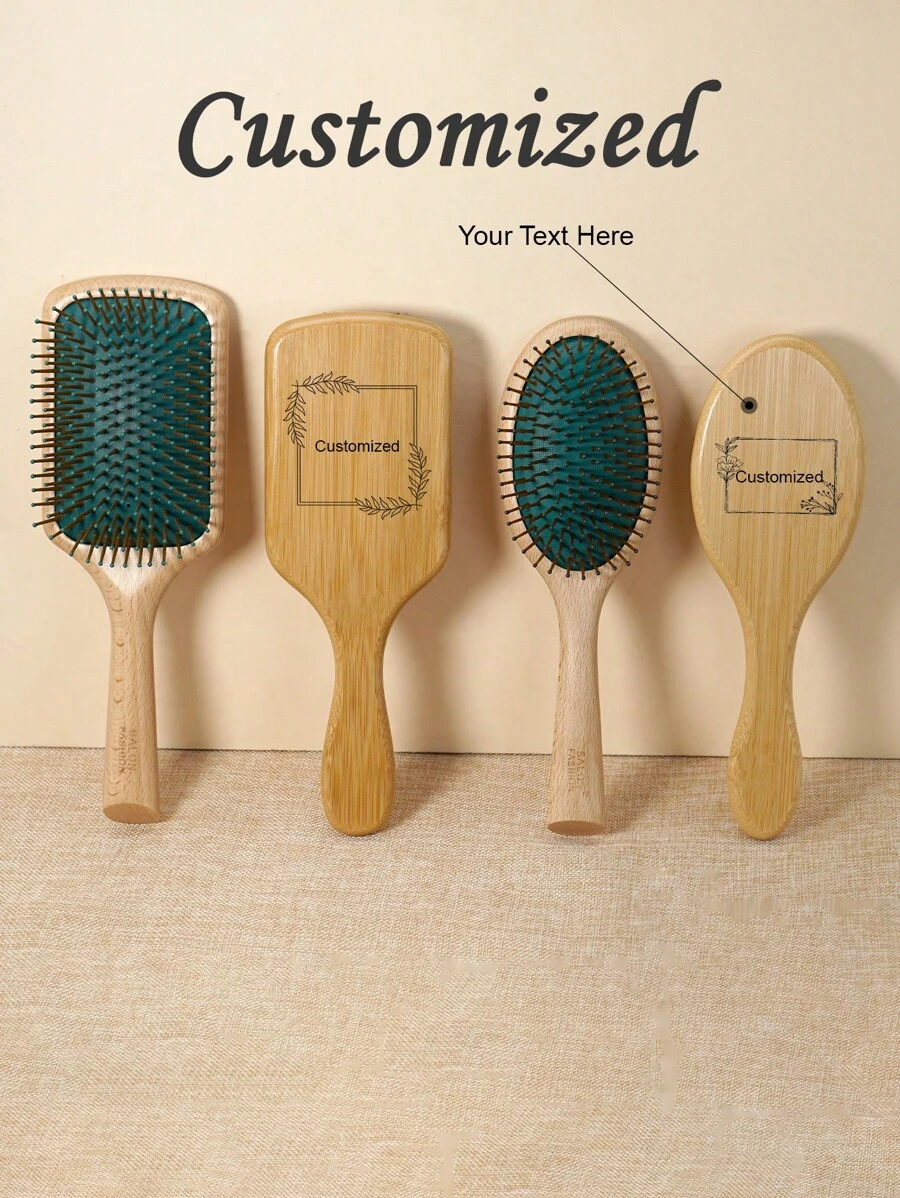 1 chiếc lược tùy chỉnh cá nhân, lược gỡ rối tóc, lược gỗ đệm khí tùy chỉnh, lược chải tóc hình mái chèo khắc laser bằng gỗ tự nhiên, phù hợp cho nam nữ và trẻ em, lược gỡ rối di động để mát-xa da đầu, tóc mỏng/xoăn/khô, quà tặng sinh nhật, quà tặng tốt nghiệp, quà tặng gia đình, quà tặng bạn bè, lược chải tóc, chăm sóc tóc - Nhiều màu - Xem 1