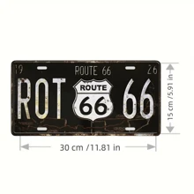 1pc Retro Tin Plaque Metal Car License Plate Sign, Vintage House Living Room Decoration Auto Tag For Car Front Plate Cover, Vanity Tag For Cosmetic Table, Novelty Aluminum License Plate For Men And Women, 6x12in