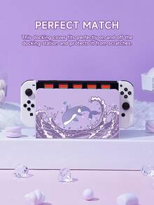 1 个紫色旋转鲨鱼图案卡槽支架保护套兼容 Switch OLED/Switch NS，可容纳 5 张游戏卡，游戏机配件盖，送给朋友/家人/游戏玩家的最佳礼物 - 彩色 - 查看 6