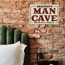 1入組定制個性化男士洞穴標誌，自定義名字，男人、父親、兒子禮物，12x8英寸金屬牆標，用於男士洞穴裝飾 - 彩色 - 查看 6