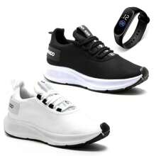 Men Sneakers - 黑與白 - 查看 1