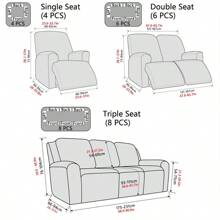 4pcs/6pcs/8pcs Water-Resistant Embossed Big Tree Leaf Pattern Sofa Chair Cover, High Elasticity Sofa Slipcover, Stain And Scratch Resistant, All Seasons General, Decorative For Living Room Furniture - Green - View 2