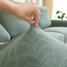 4pcs/6pcs/8pcs Water-Resistant Embossed Big Tree Leaf Pattern Sofa Chair Cover, High Elasticity Sofa Slipcover, Stain And Scratch Resistant, All Seasons General, Decorative For Living Room Furniture - Green - View 8