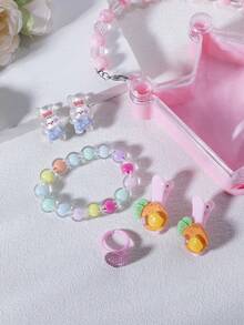 1套高端公主系列粉色手提盒包裝套裝，是孩子完美禮物 - 彩色 - 查看 5