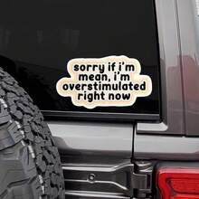 我現在情緒過度刺激，如果我不好，請體諒貼紙，自愛精神健康割型塑料貼紙，適用於硬帽、水瓶、筆記本電腦、kindle、汽車等 - 1個 - 查看 5