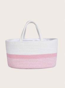 Giỏ lưu trữ tã di động bằng vải dệt 1 cái, thích hợp cho gia đình và du lịch, để lưu trữ những thứ cần thiết cho bé như bình bú và tã lót, giỏ lưu trữ di động nhiều ngăn - Nhiều màu - Xem 4