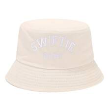 1 Mũ Bucket thêu Swiftie, Mũ xô Unisex thời trang, Mũ chống nắng thoáng khí ngoài trời - trắng - Xem 4