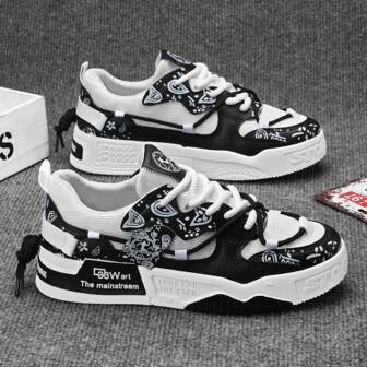 New Men's Lightweight Breathable Casual Fashion Sneakers, Korean Style Comfortable Running Shoes, Low-Top Design