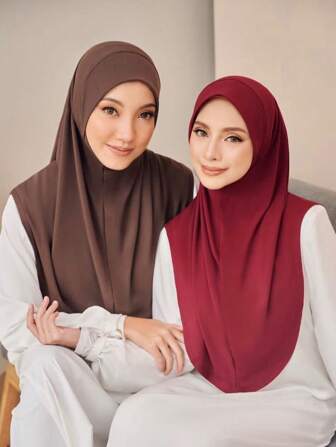 1 件 L 码女士易穿粘胶纤维头巾，即时头巾日常帽子面纱衣服