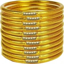 Bộ 11 vòng tay nhựa dẻo, vòng tay silicon mềm mại dành cho nữ, vòng tay nhẹ, vòng tay mặt hình Phật. - Nhiều màu - Xem 10