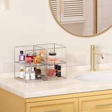 Vtopmart 6/8 Pack Clear Stackable Storage Drawers, 4.4'' Tall Acrylic Bathroom Makeup Organizer,Plastic Storage Bins For Vanity, Undersink, Kitchen Cabinets, Pantry, Home Organization And Storage - 6包 - 查看 2