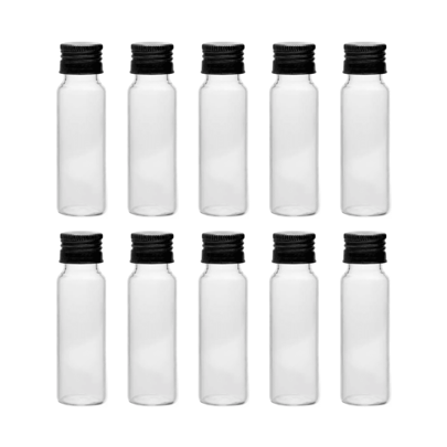 20 Frascos de Vidro Transparente 15ml Com Tampa De Alumínio